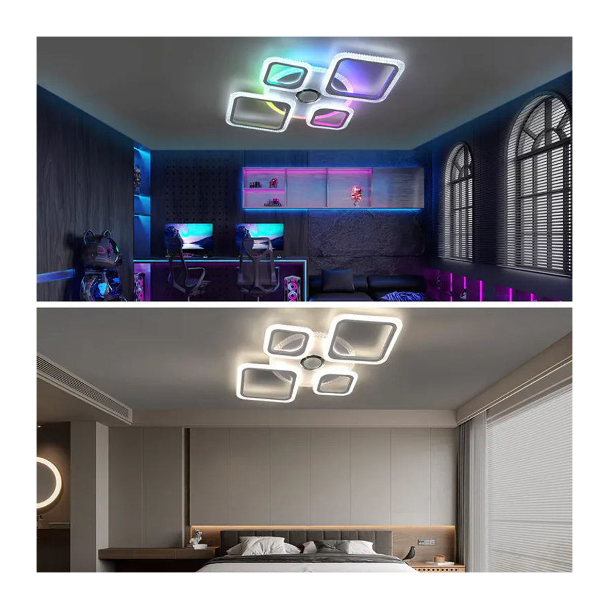 Oyajia LED Deckenleuchte 50W RGB Dimmbar mit Fernbedienung in Bunt Modern - Bild 2