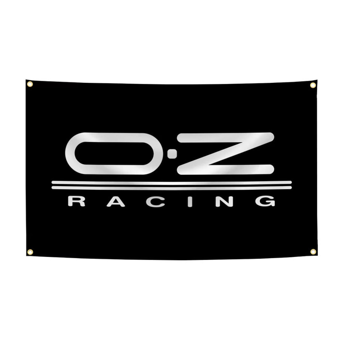 OZ Racing Motorsports Radnabenflagge Schwarz, Polyester-Banner mit Digitaldruck für Garage oder Zuhause, Breite: 90 cm, Höhe: 150 cm - Bild 3