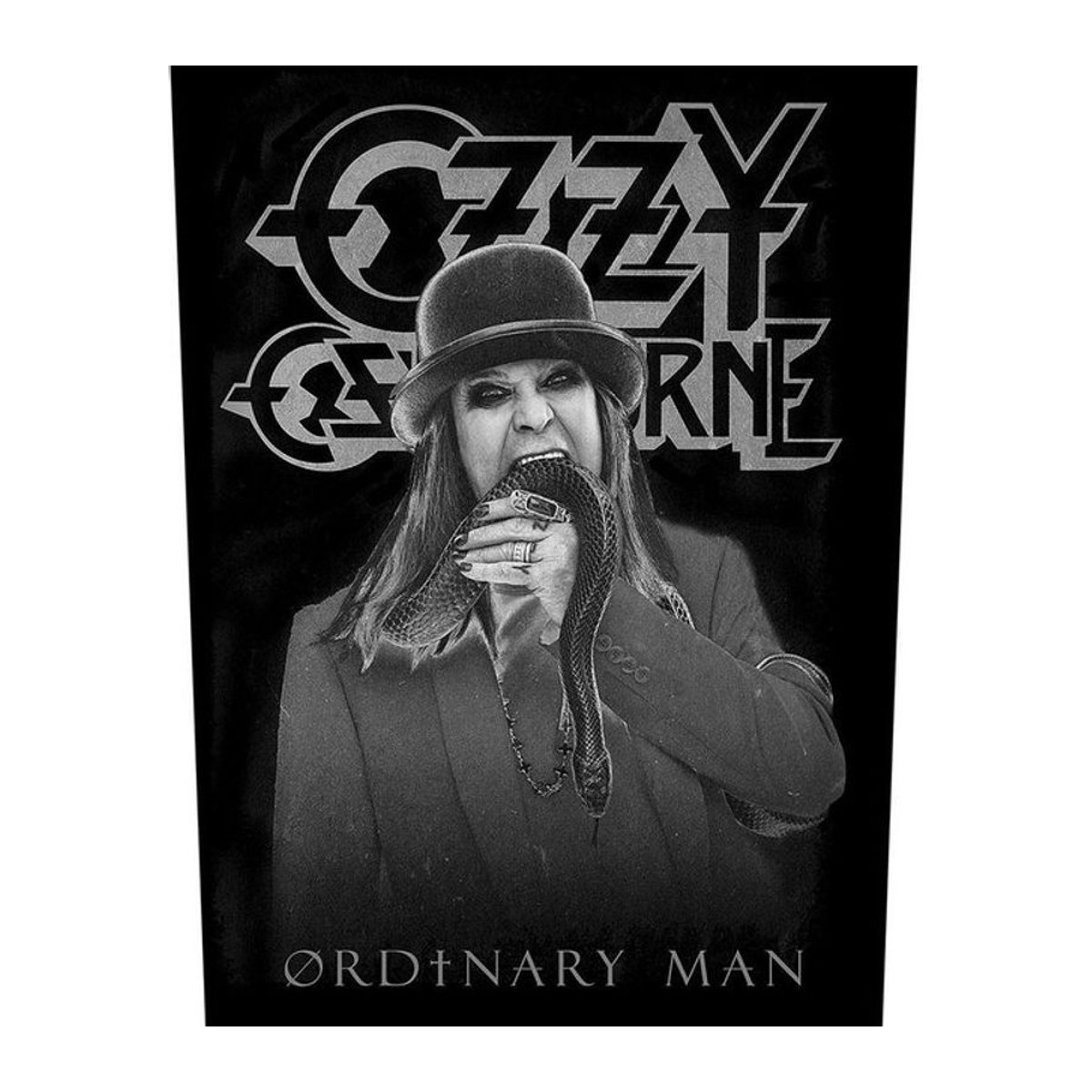 Ozzy Osbourne Ordinary Man Textil-Patch zum Aufnähen in Schwarz/Grau, Breite: 36 cm - Bild 1