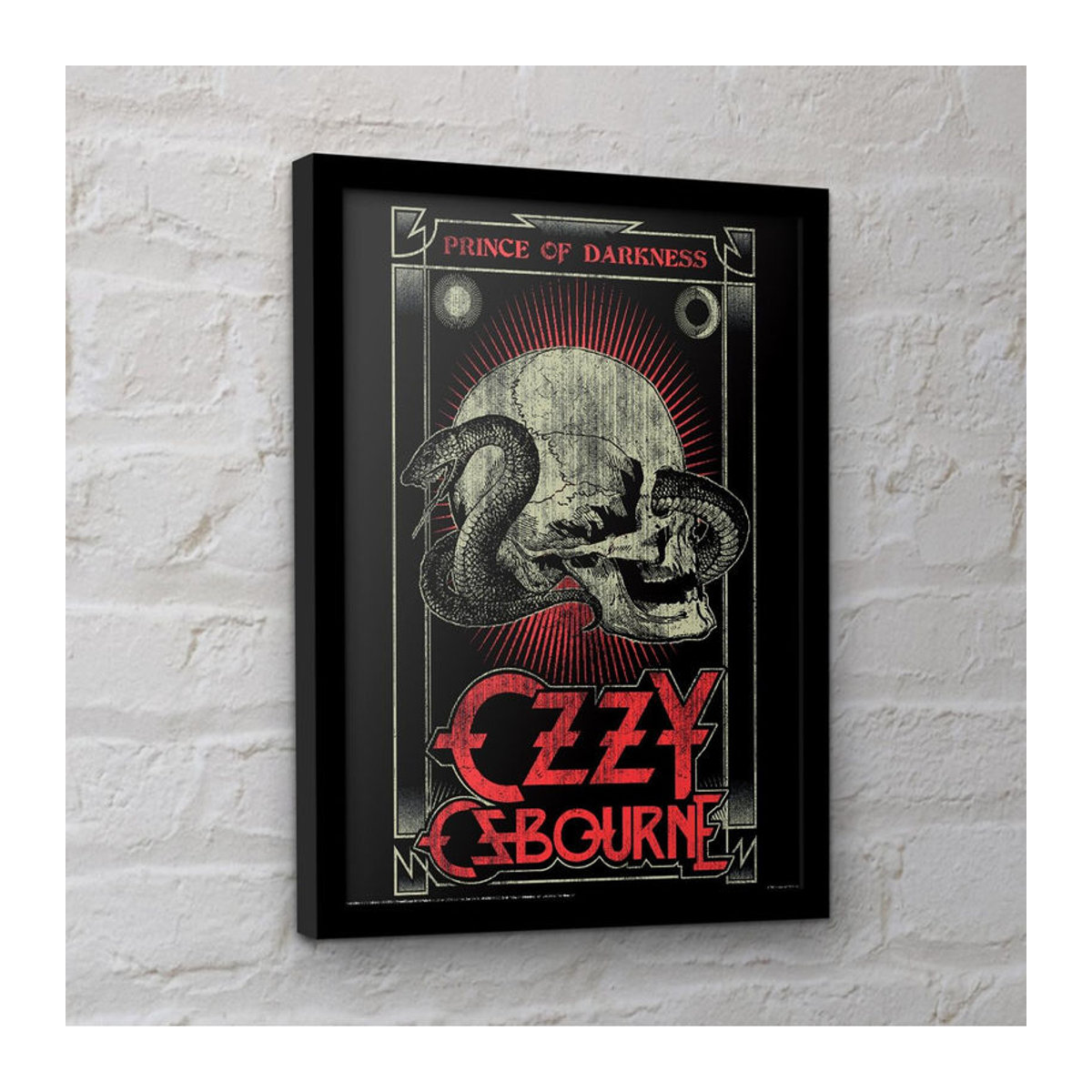 Ozzy Osbourne Prins van de Duisternis gerahmtes Poster mit Schedel und Tier-Motiv in Schwarz, B/H: 40 x 40 cm - Bild 3