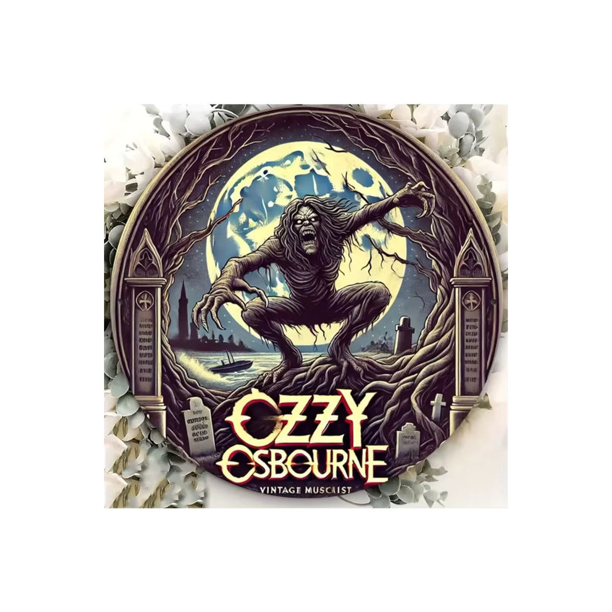Ozzy Osbourne Vintage Metallschild von Potdemiel, quadratische Wanddekoration mit Porträt, mehrfarbig, B/H: 20,3 x 20,3 cm - Bild 6