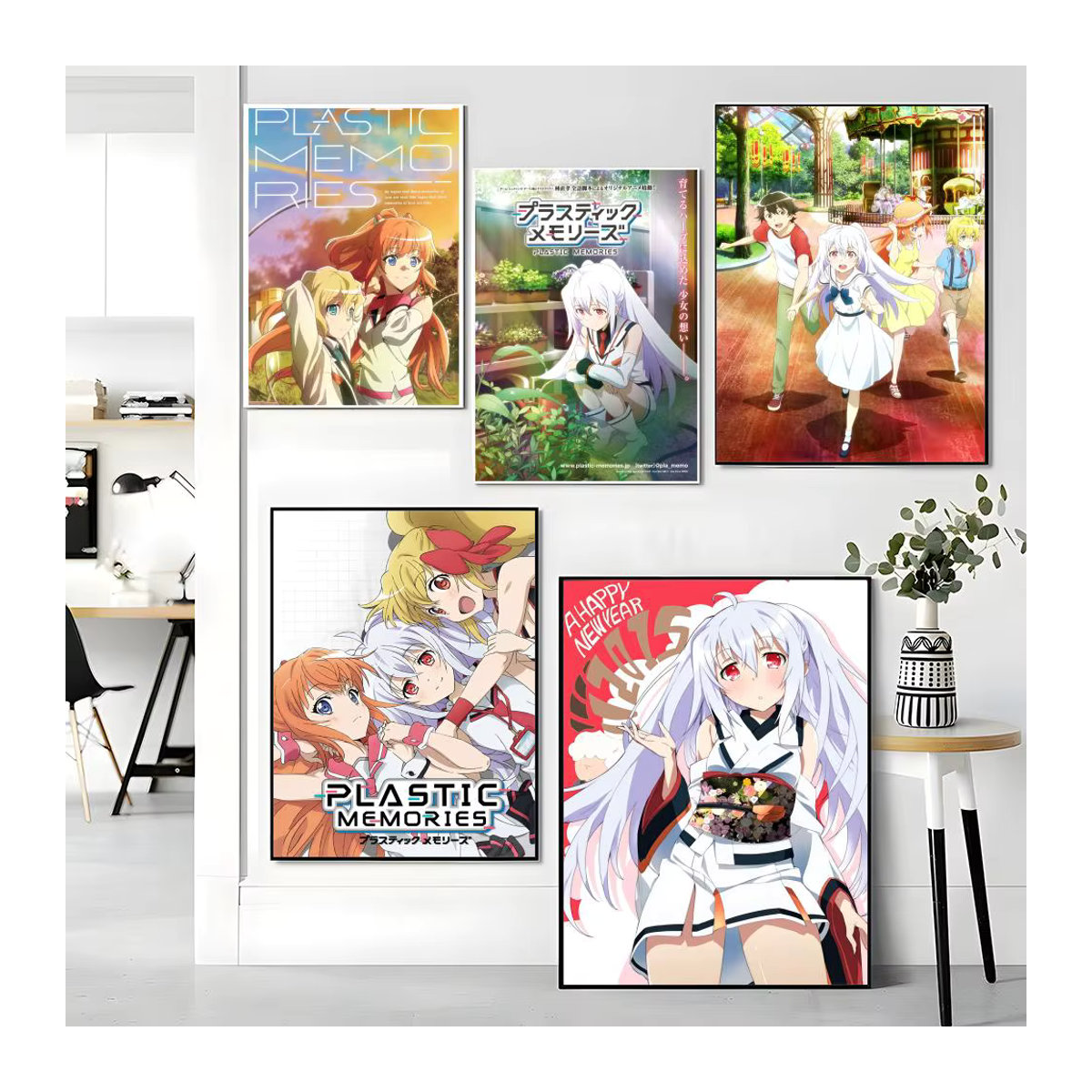 P-PLASTIC MEMORIES Premium PP Wandaufkleber Floral in Weiß und Mehrfarbig, Rechteckig, B: 20 cm, H: 15 cm - Bild 2