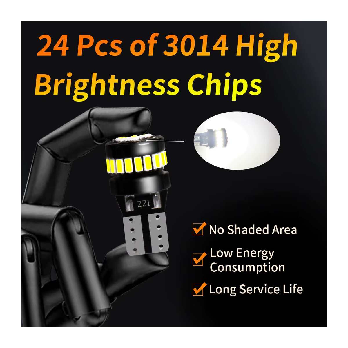 p2max T10 W5W LED Auto-Signalleuchte Set mit 24 Chips für 360 Grad Abdeckung, 2 Stück oder 10 Stück Packung - Bild 4