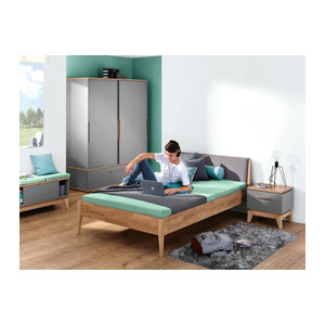 Paidi Jugendbett Sten aus Massivholz in Eiche Natur, B/T/H: 120 x 200 x 60 cm
