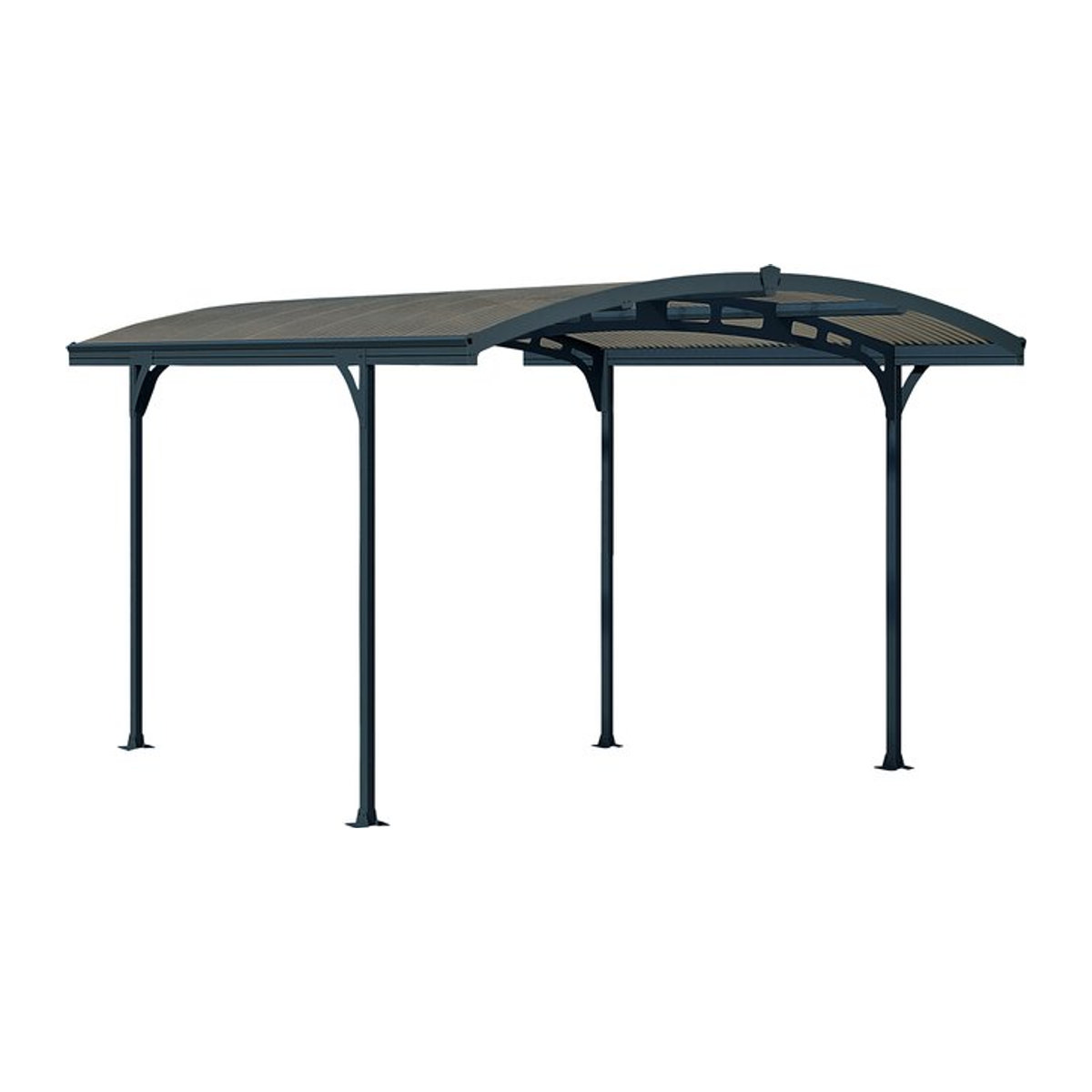Palram-Canopia Metall Carport Atlas 5000 mit Kuppeldach aus Aluminium in Anthrazit B/T/H: 495 x 288 x 242,5 cm - Bild 1