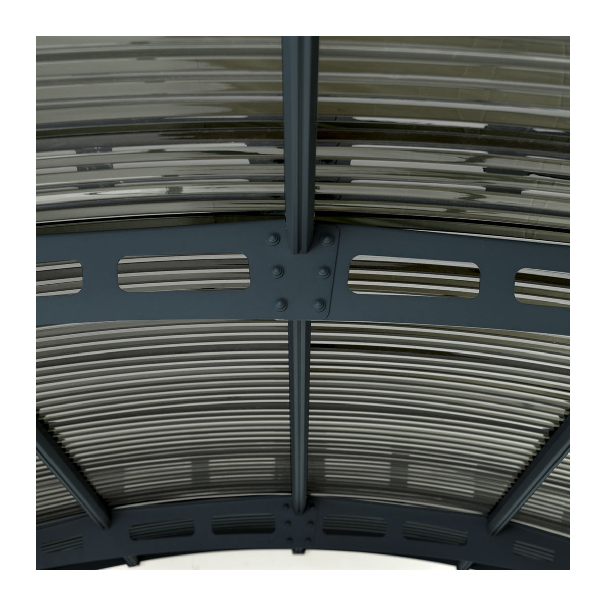 Palram-Canopia Metall Carport Atlas 5000 mit Kuppeldach aus Aluminium in Anthrazit B/T/H: 495 x 288 x 242,5 cm - Bild 4