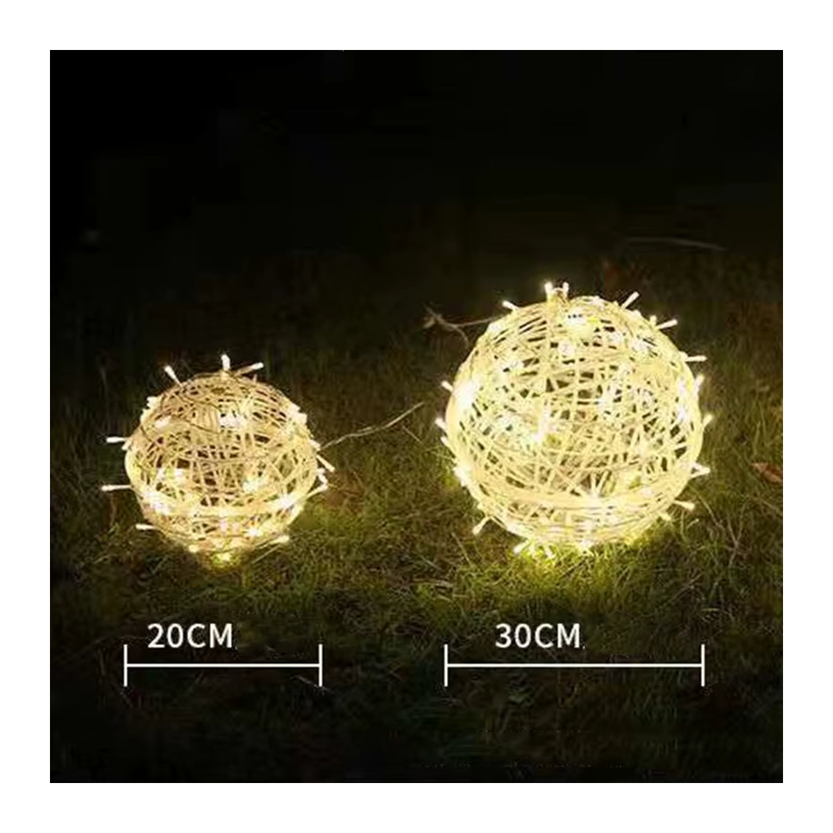 PAMNNY LED Rattan Ball Lichterkette im Bohemian Stil für Garten und Terrasse - Bild 5