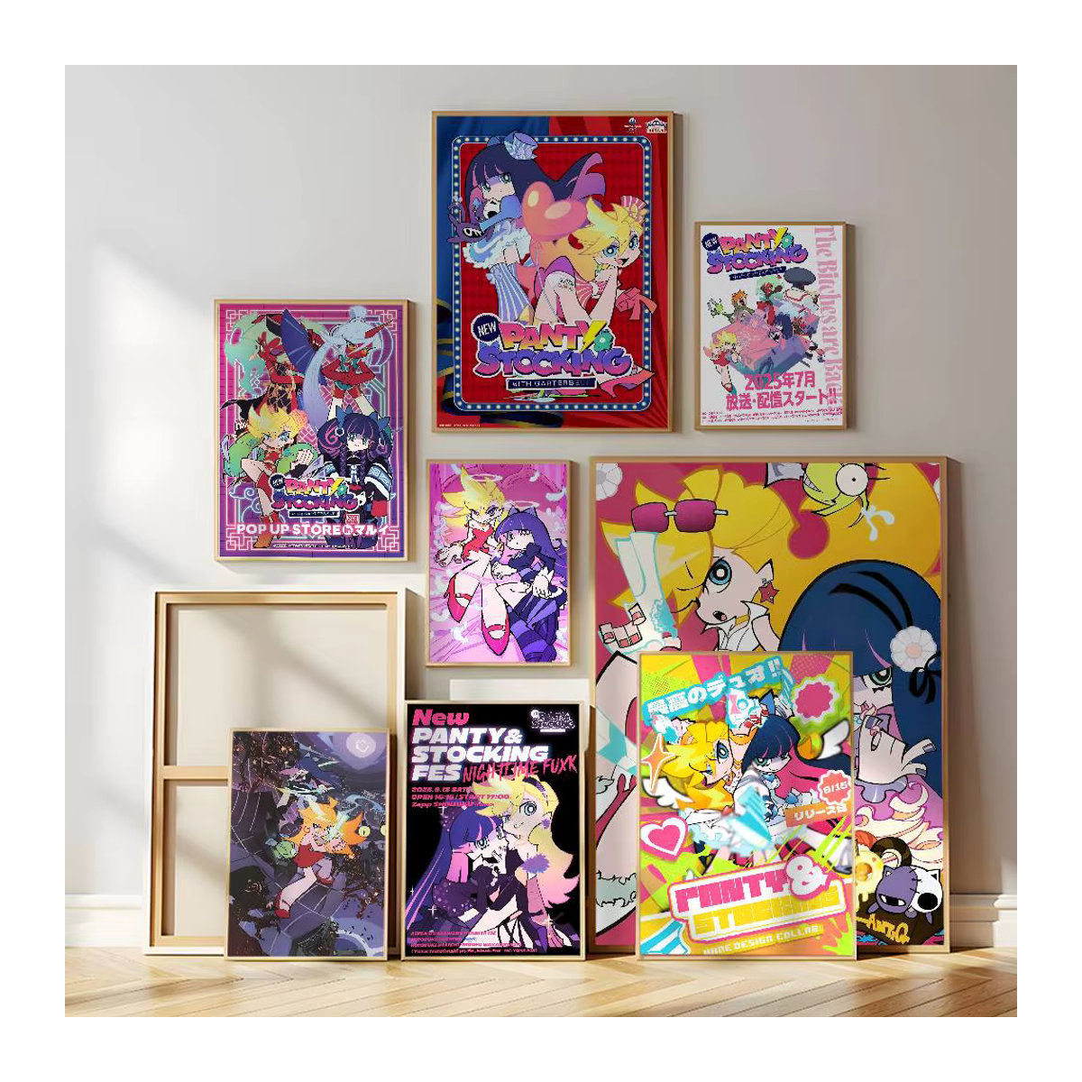 Panty and Stocking with Garterbelt Scanty Anime Poster, selbstklebender wasserfester Wandaufkleber in Mehrfarbig, Rechteckig - Bild 2