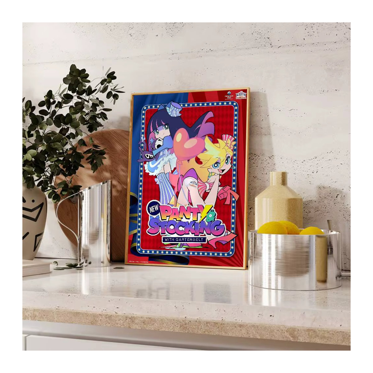 Panty and Stocking with Garterbelt Scanty Anime Poster, selbstklebender wasserfester Wandaufkleber in Mehrfarbig, Rechteckig - Bild 6