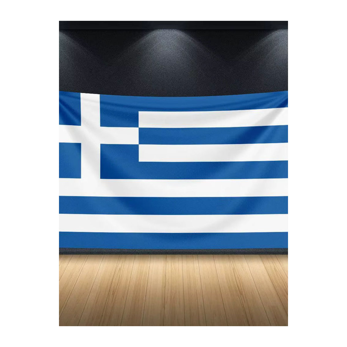 PAOPAO Griechenland-Flagge zur Dekoration, blau-weiß gestreift, Textil, B: 91,44 cm x H: 60 cm - Bild 2