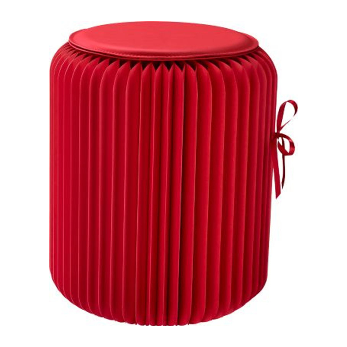 Paperflow faltbarer Sitzhocker aus Wabenkarton mit Kunstleder-Sitzkissen, Rot, Ø 30 cm x H 42 cm - Bild 2