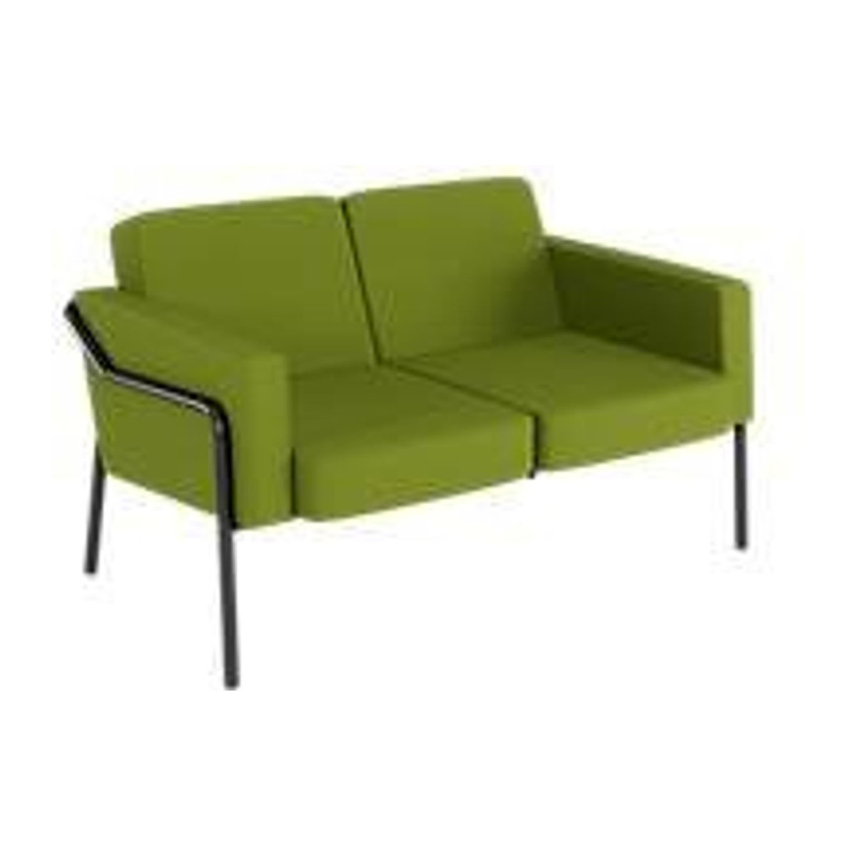 Paperflow MEDSO 2-Sitzer Outdoor Sofa in Grün mit Stahlgestell, B: 125 cm, T: 74,7 cm, H: 74 cm - Bild 1
