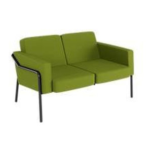 Paperflow MEDSO 2-Sitzer Outdoor Sofa in Grün mit Stahlgestell, B: 125 cm, T: 74,7 cm, H: 74 cm