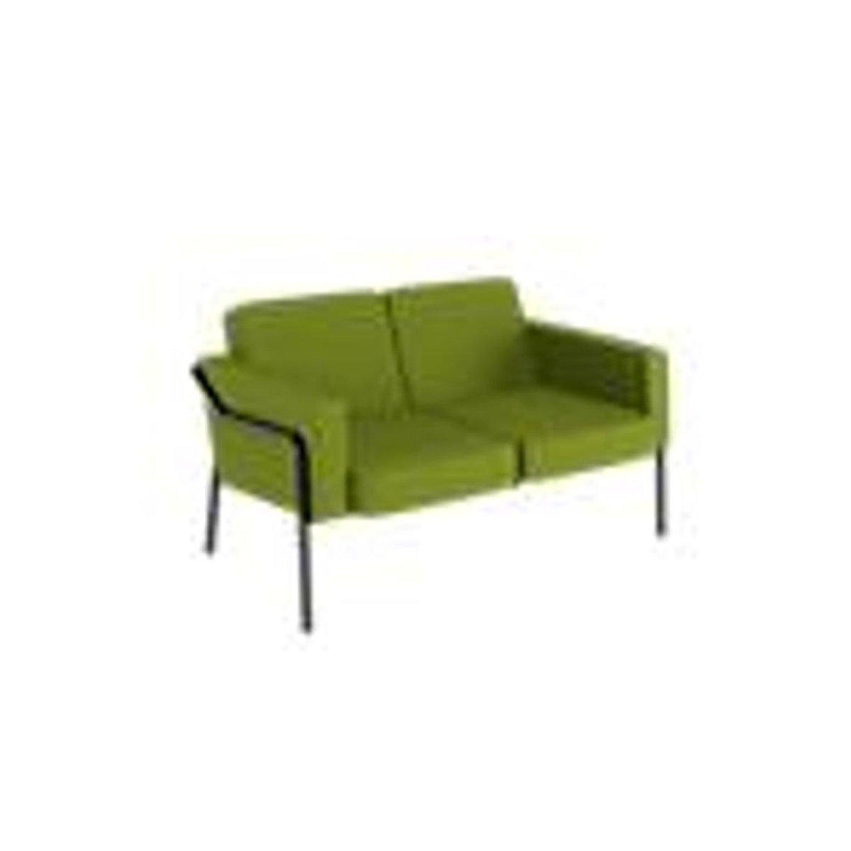 Paperflow MEDSO 2-Sitzer Outdoor Sofa in Grün mit Stahlgestell, B: 125 cm, T: 74,7 cm, H: 74 cm - Bild 2