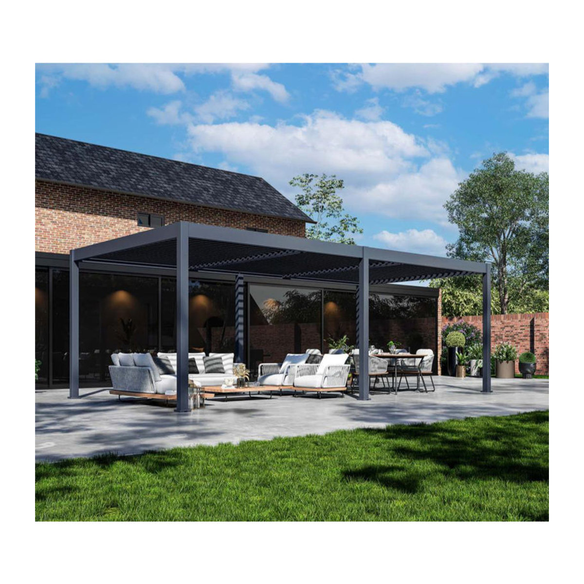 Paragon Outdoor Pergola Grand Tuscan 1224 in Anthrazit Modern und Minimalistisch - Bild 1
