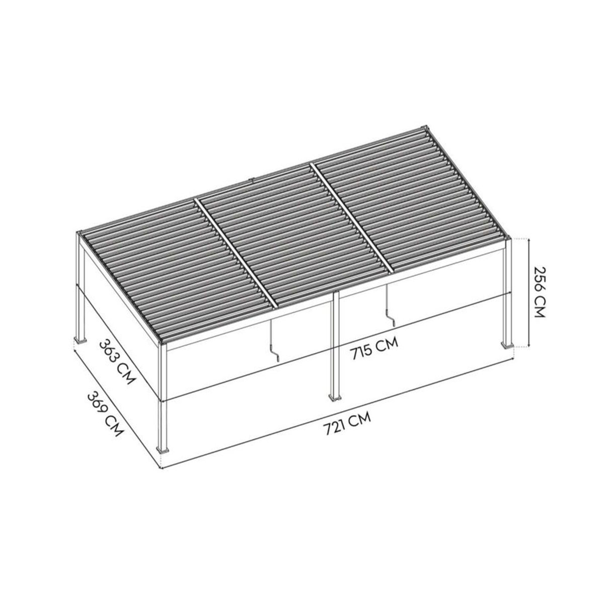 Paragon Outdoor Pergola Grand Tuscan 1224 in Anthrazit Modern und Minimalistisch - Bild 3