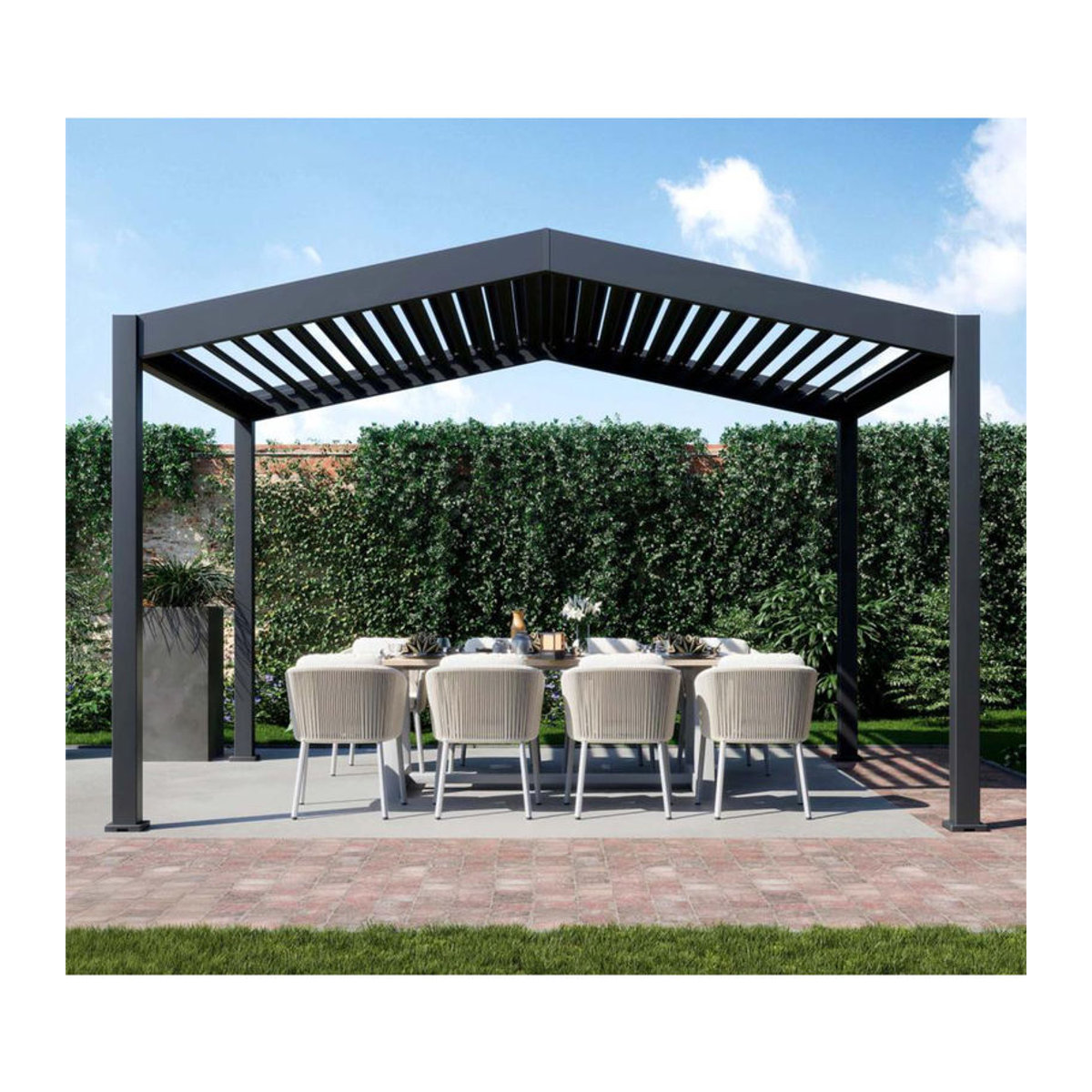 Paragon Outdoor Pergola Icon 1013 mit Lamellendach in Anthrazit B/T/H: 368 x 413 x 283 cm - Bild 2