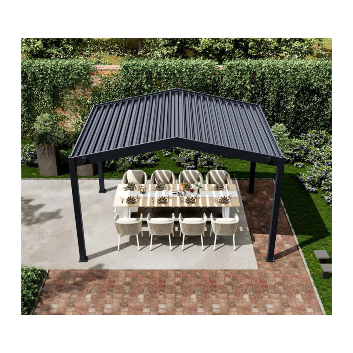 Paragon Outdoor Pergola Icon 1013 mit Lamellendach in Anthrazit B/T/H: 368 x 413 x 283 cm - Bild 3