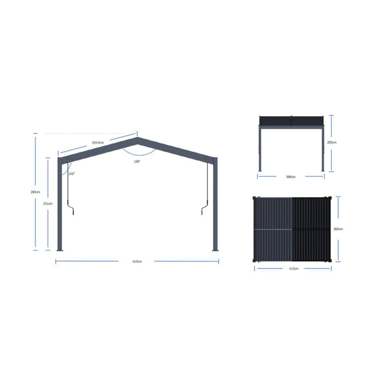 Paragon Outdoor Pergola Icon 1013 mit Lamellendach in Anthrazit B/T/H: 368 x 413 x 283 cm - Bild 4