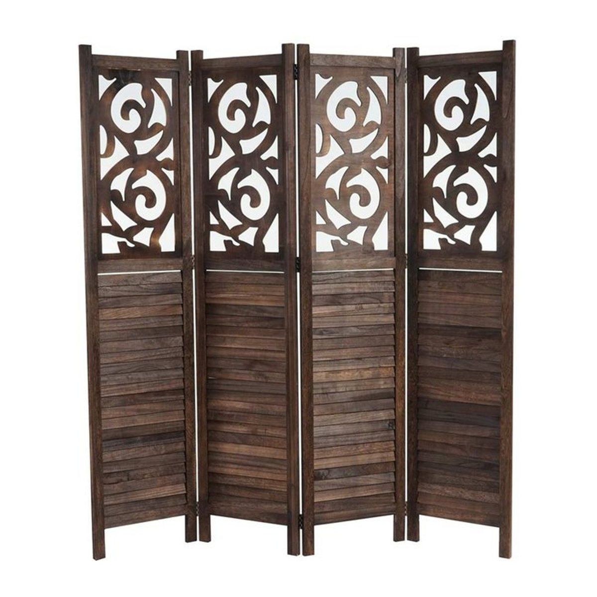 Paravent Izmir Raumteiler Trennwand von MCW aus Holz in Braun mit orientalischen Ornamenten, H x B x T: 170 x 161 x 2 cm - Bild 1