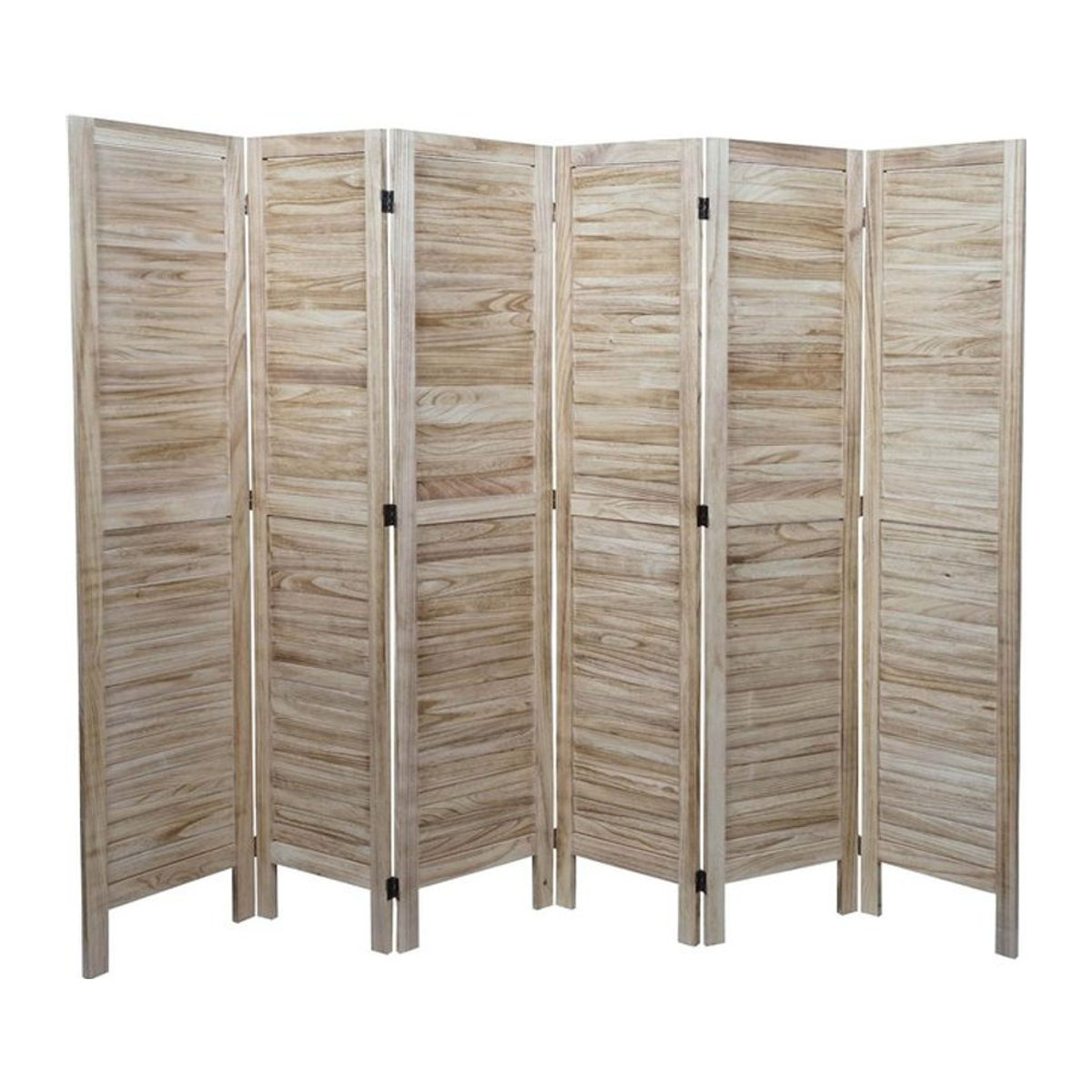 Paravent MCW-G30 Sichtschutz Raumteiler im Landhaus-Stil, Braun, B: 240 cm, H: 170 cm - Bild 1