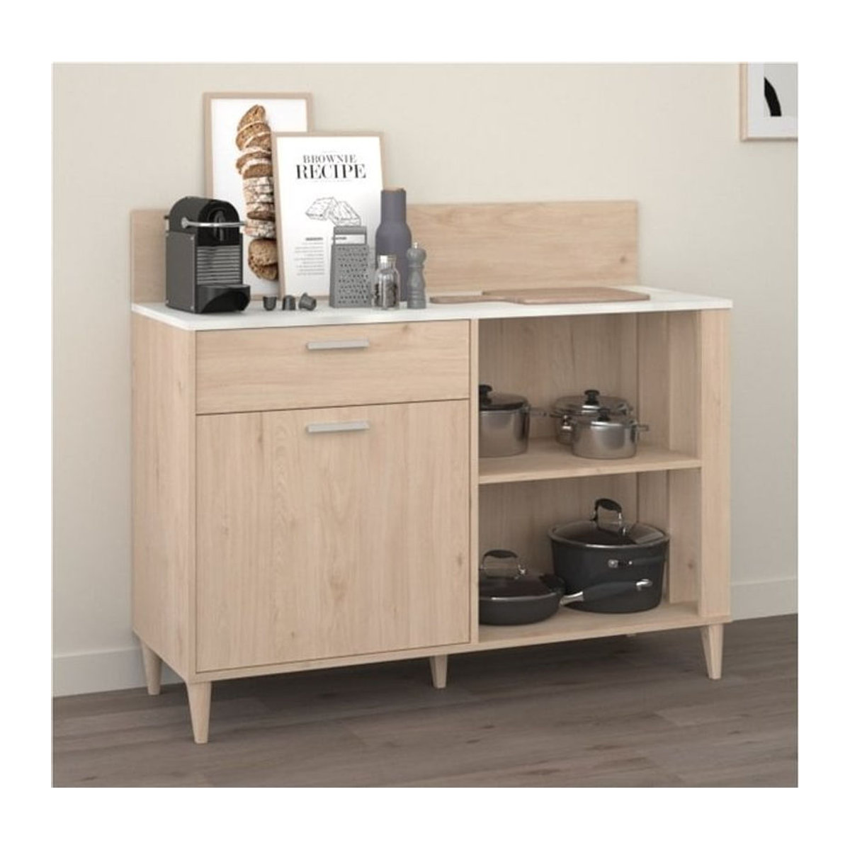 Parisot Beistellschrank Gala 12 Jackson in Eiche Natur im skandinavischen Design - Bild 1