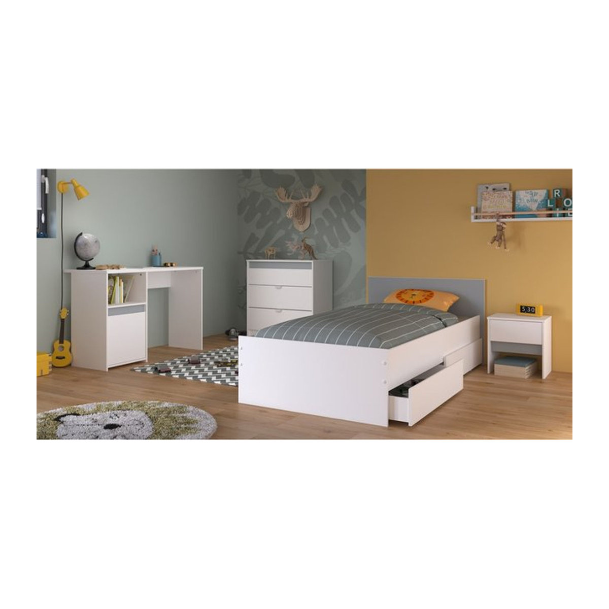 Parisot Kinderzimmer Set 4tlg Pirouette 27 Modern in Weiß - Bild 1