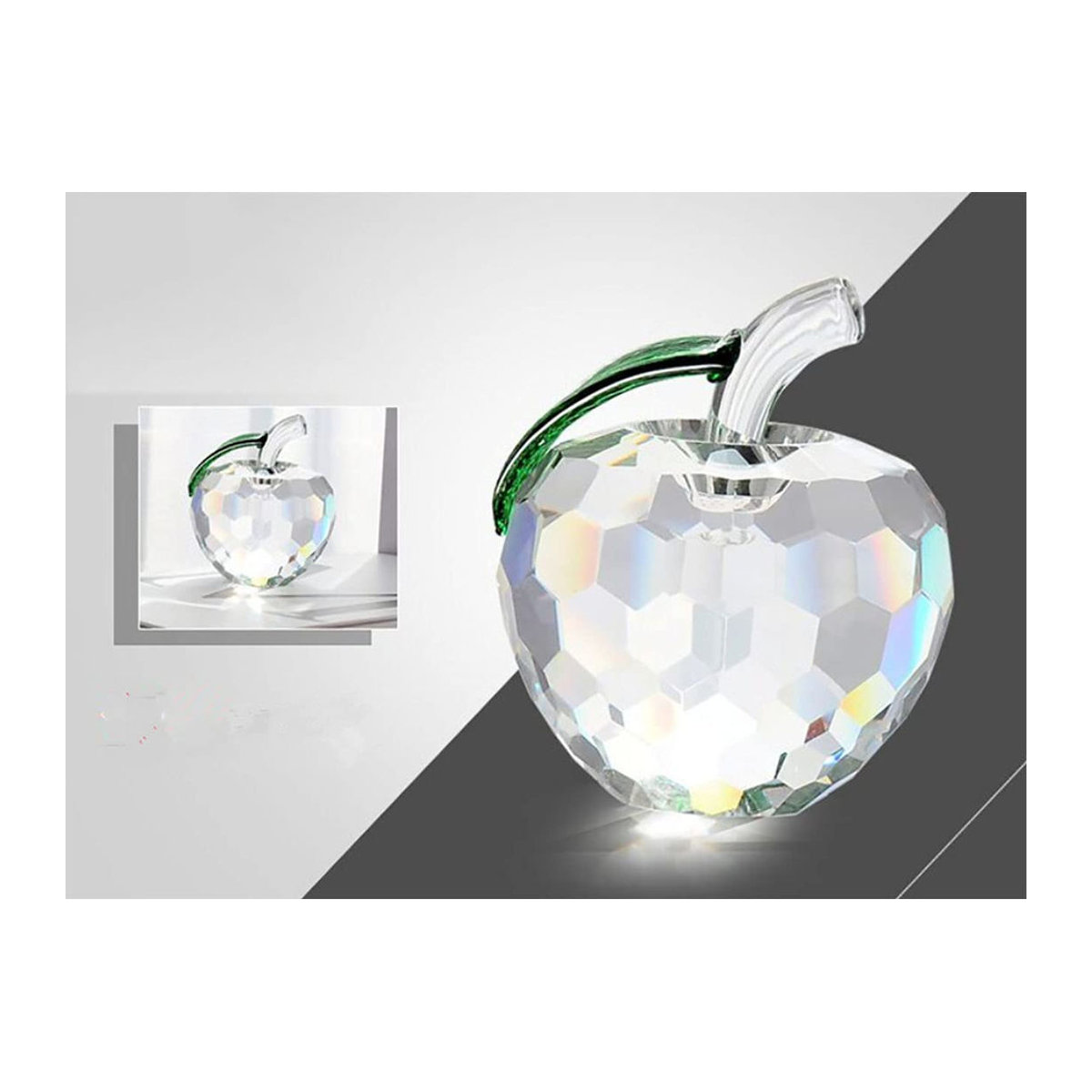 PARK SEVENTEEN Kristall-Apfel als Briefbeschwerer und Sonnenfänger in Transparent, Dekoration aus Glas, Breite: 5 cm - Bild 2