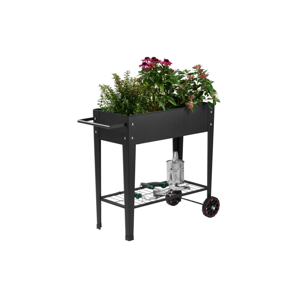 PARKSIDE Hochbeet mit Rollen aus Kunststoff und Metall in Schwarz - Bild 4
