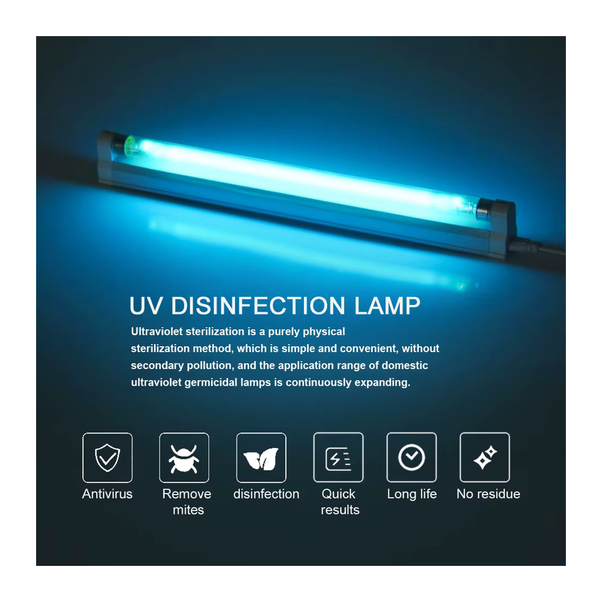 PARKSON 4er Set UVC LED Desinfektionslampe T5 Quarzröhre zur Keimabtötung und Geruchsentfernung in Weiß - Bild 5