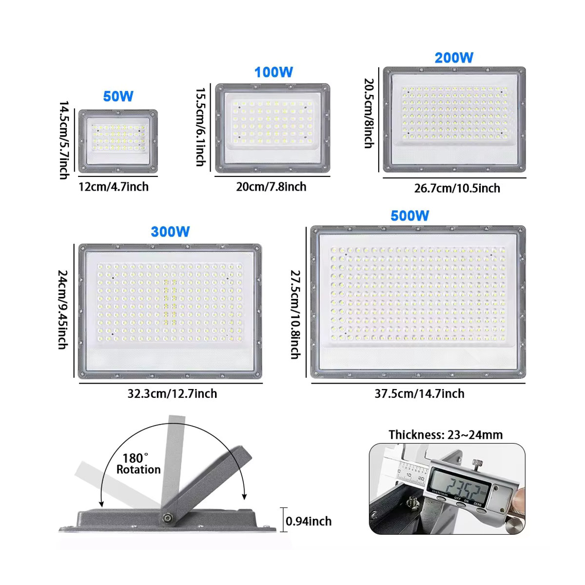 PARKSON LED Außenstrahler aus Aluminium mit Bewegungsmelder in Schwarz, 500 W - Bild 2