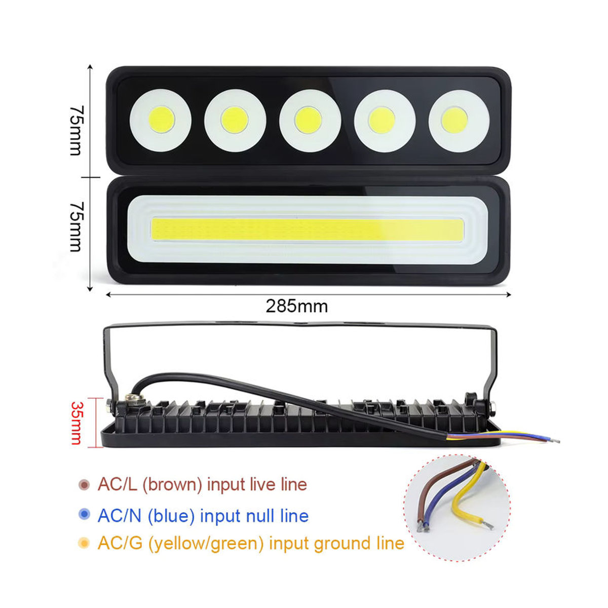 PARKSON LED Außenstrahler IP65 Wasserdicht 50W Schwarz Aluminium - Bild 2