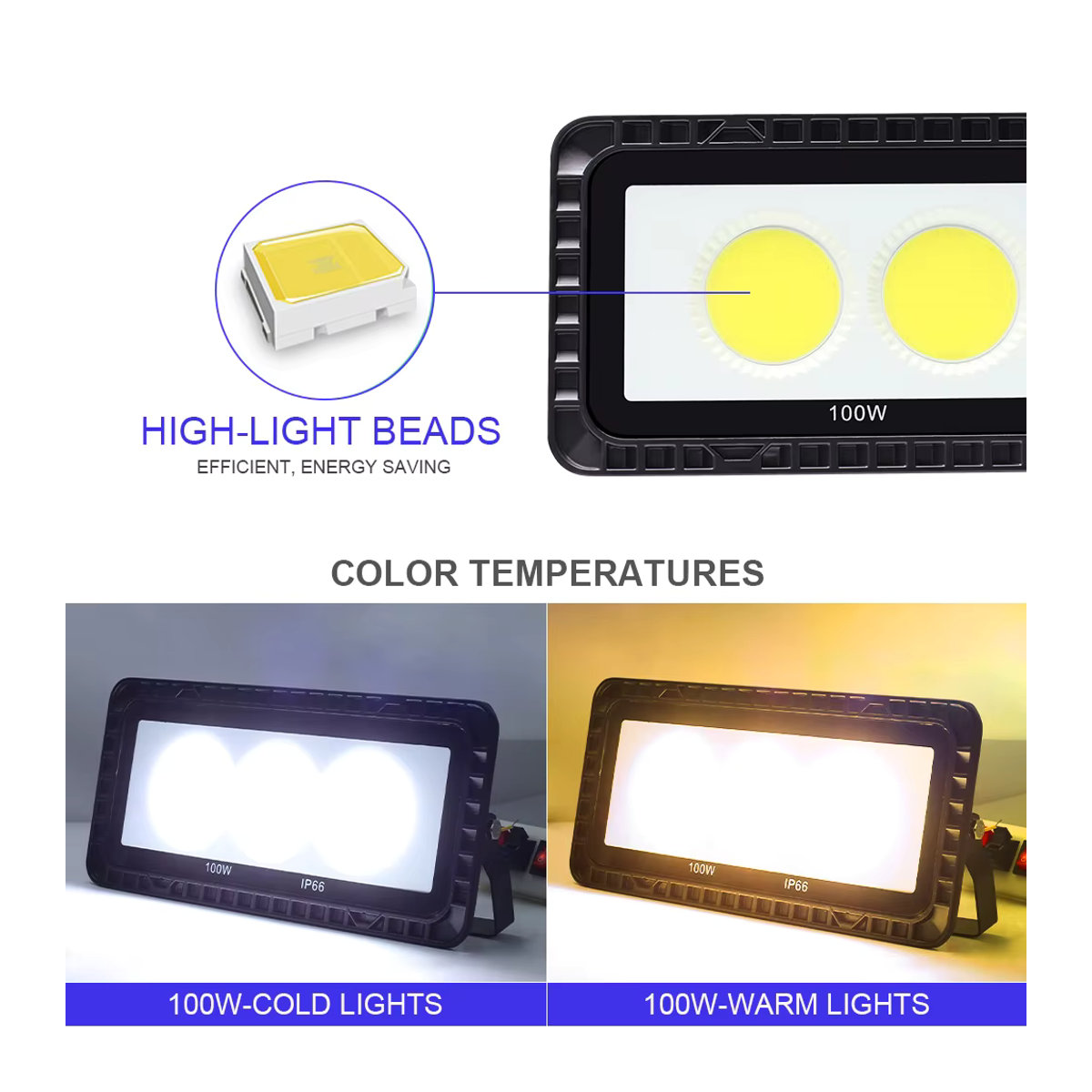 PARKSON LED Außenstrahler IP66 Wasserdicht COB Flutlicht in Schwarz aus Aluminium - Bild 4