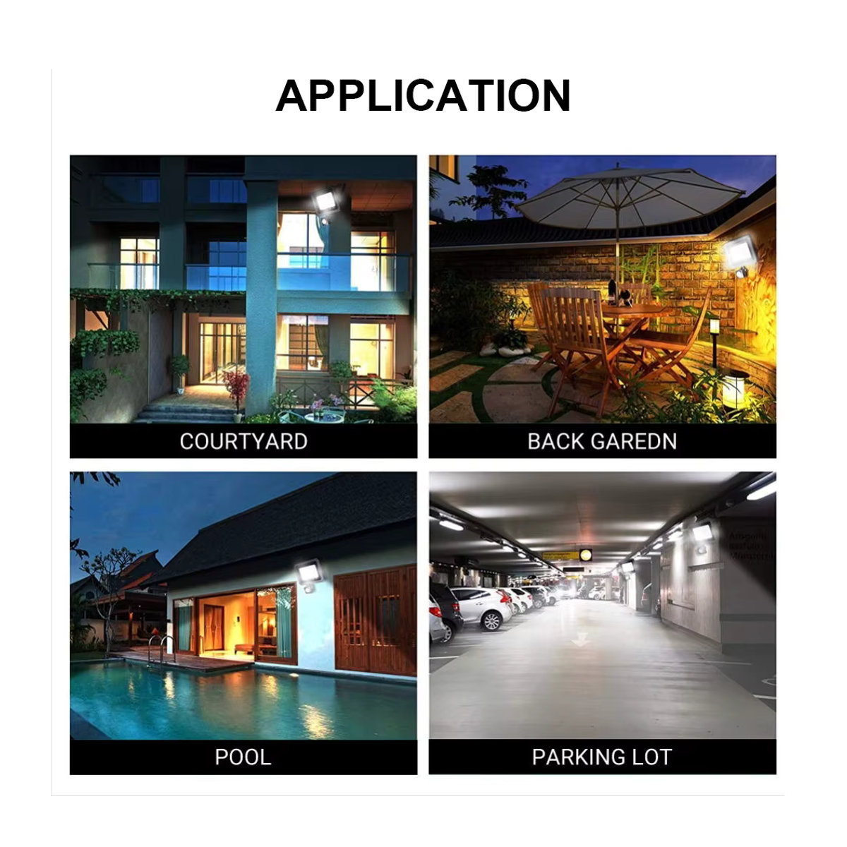 PARKSON LED Außenstrahler IP66 Wasserdicht COB Flutlicht in Schwarz aus Aluminium - Bild 5