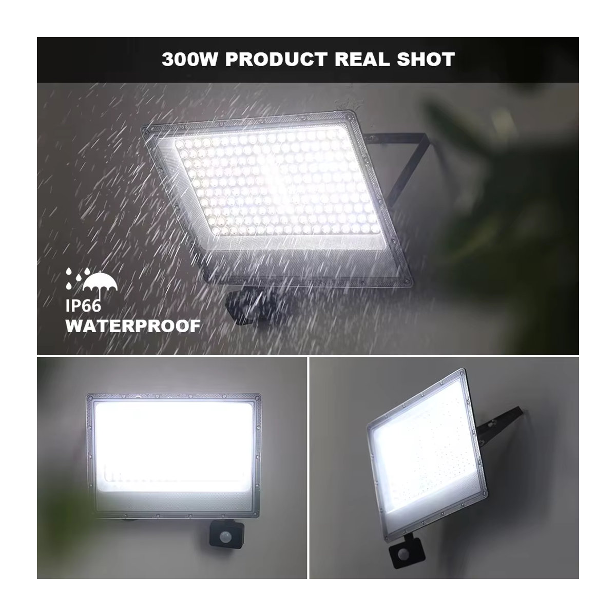 PARKSON LED Außenstrahler mit Bewegungsmelder, Wasserdichtes Flutlicht aus Aluminium, Schwarz, 500W - Bild 4