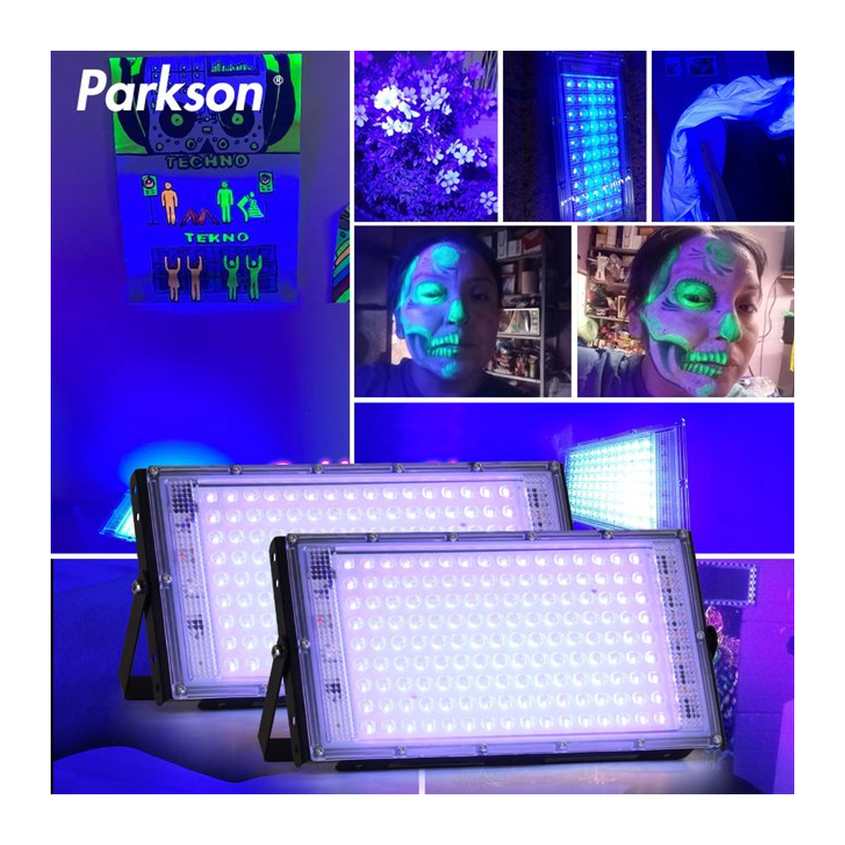 PARKSON LED-UV-Flutlicht Schwarz als wasserdichter Außenstrahler für UV-Fluoreszenz und Bühnenbeleuchtung - Bild 1