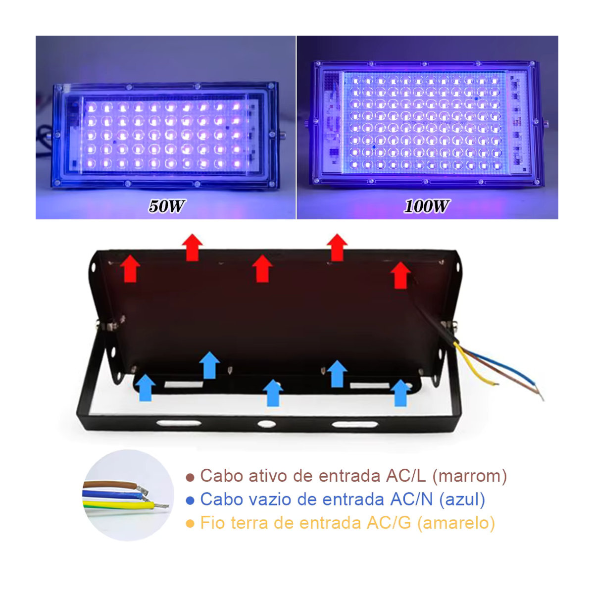 PARKSON LED-UV-Flutlicht Schwarz als wasserdichter Außenstrahler für UV-Fluoreszenz und Bühnenbeleuchtung - Bild 2