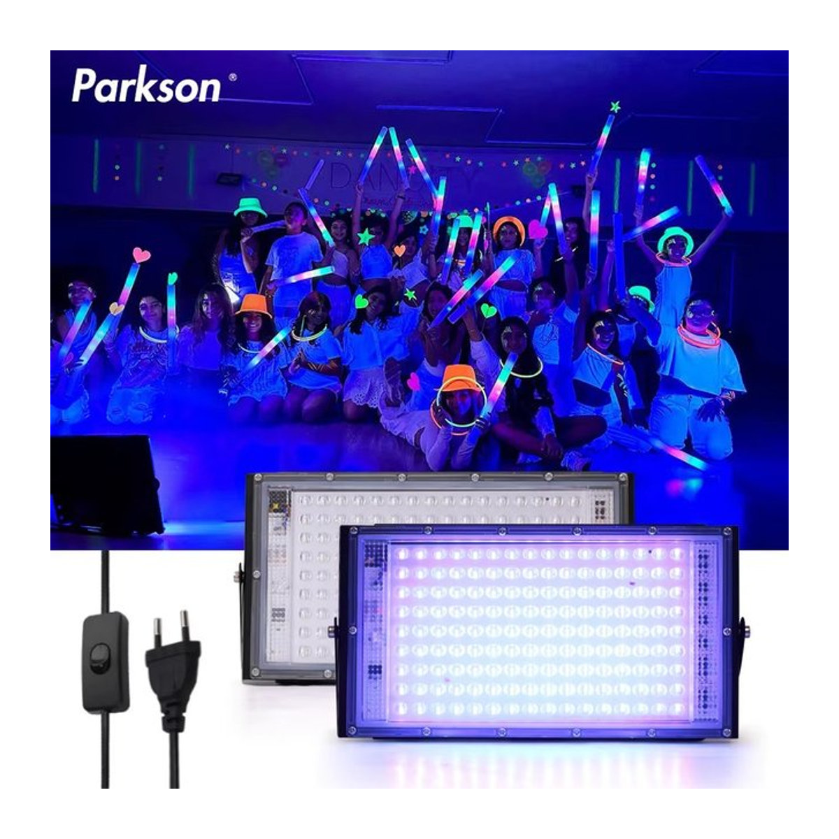 PARKSON LED UV Flutlicht Schwarzlicht für Bühne in Schwarz mit 395nm und 400nm Wellenlänge - Bild 1