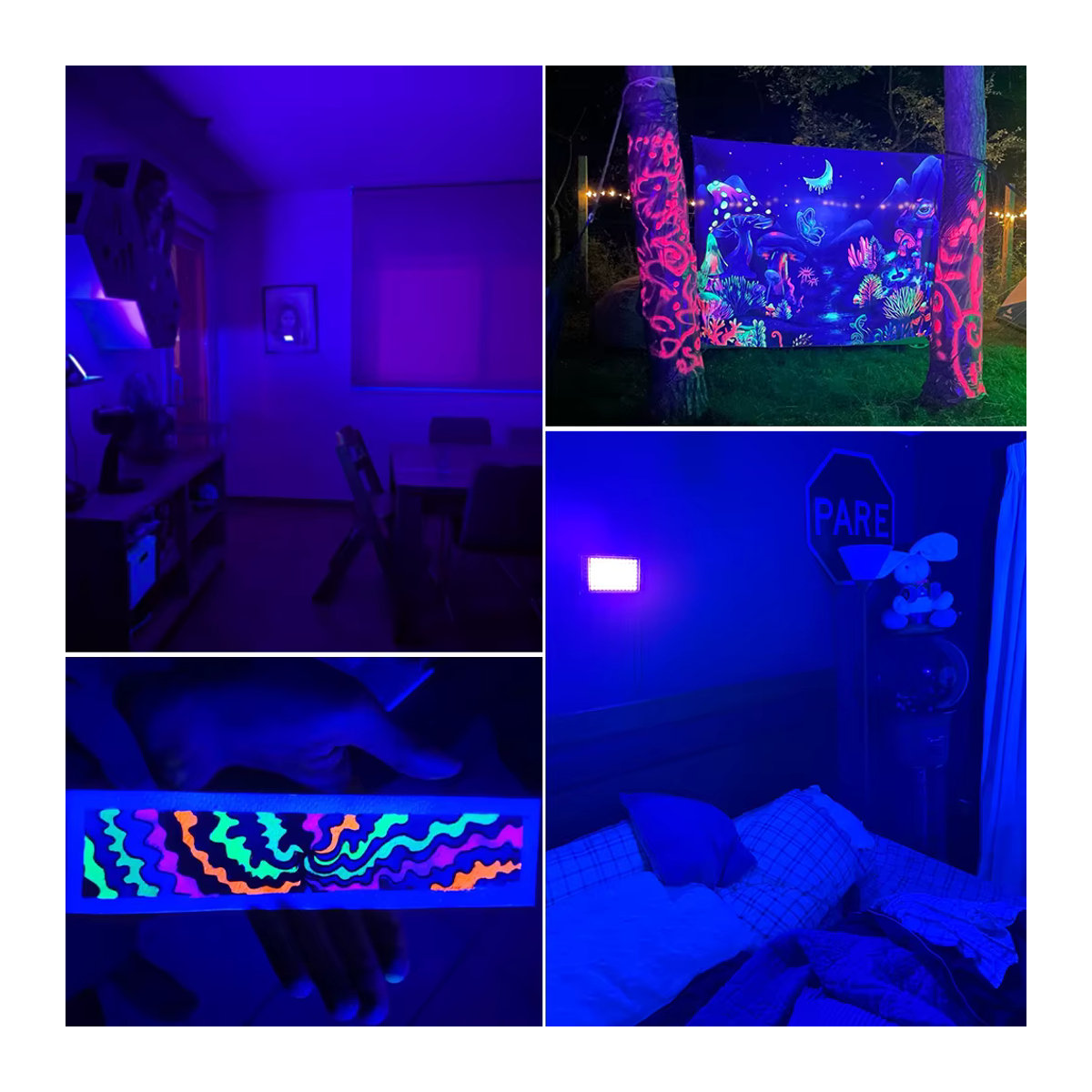 PARKSON LED UV USB Flutlicht Schwarzlicht für Bühne und Party, Wasserdicht, Schwarz - Bild 2