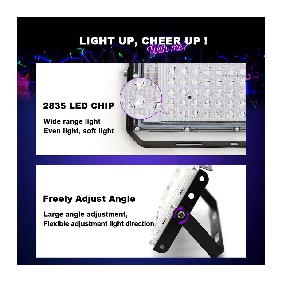 PARKSON LED UV USB Flutlicht Schwarzlicht für Bühne und Party, Wasserdicht, Schwarz - Bild 4