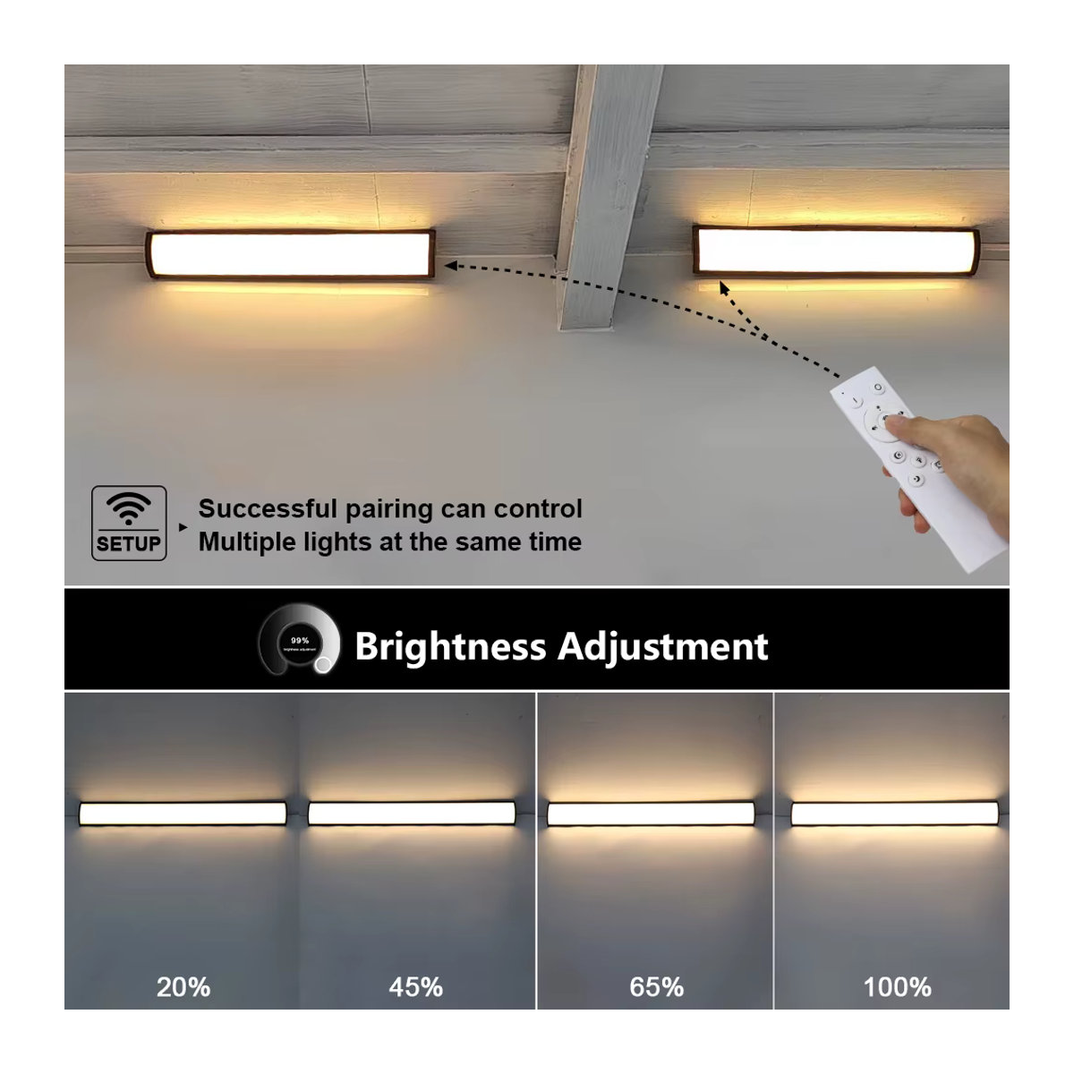 PARKSON Outdoor-LED-Wandleuchte aus Aluminium in Schwarz, modern, wasserdicht IP65, dimmbar mit Fernbedienung - Bild 3