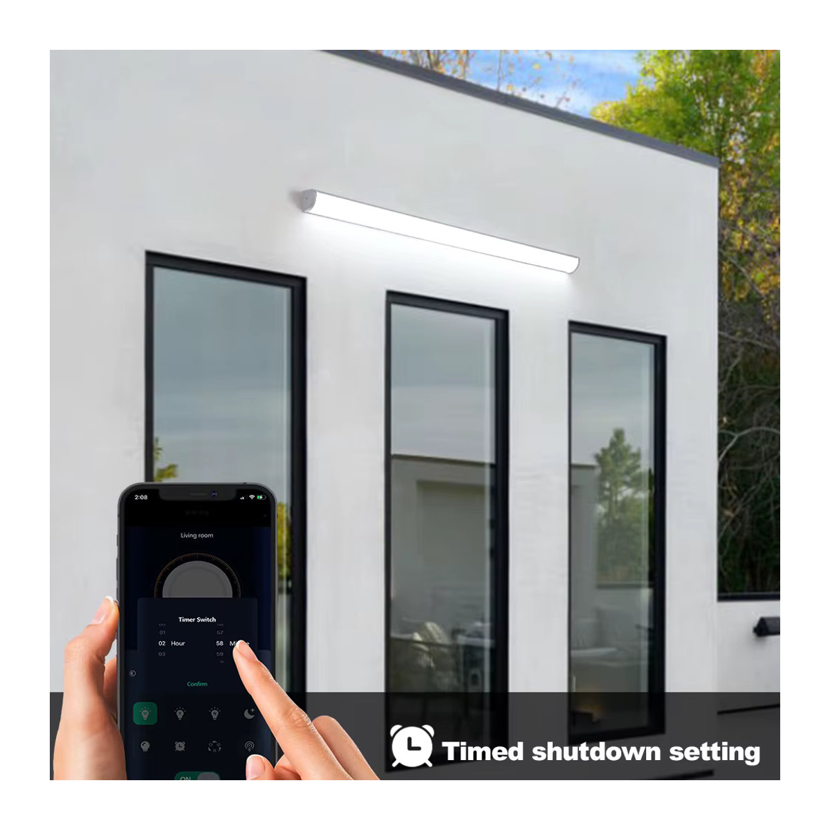 PARKSON Outdoor-LED-Wandleuchte aus Aluminium in Schwarz, modern, wasserdicht IP65, dimmbar mit Fernbedienung - Bild 5