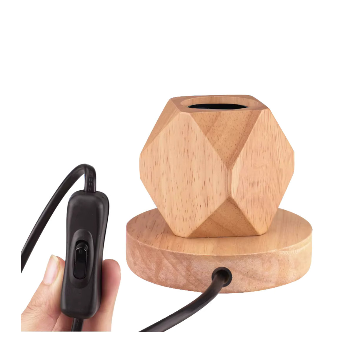 PARKSON Retro Holz Schreibtischlampe in Natur mit E27 Fassung und Schalter - Bild 2