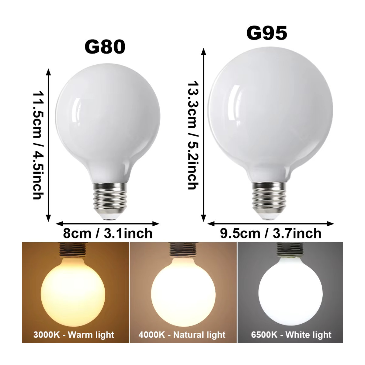 PARKSON Retro LED-Glühbirne E27 aus Glas in Weiß für minimalistische Kronleuchter-Beleuchtung - Bild 2