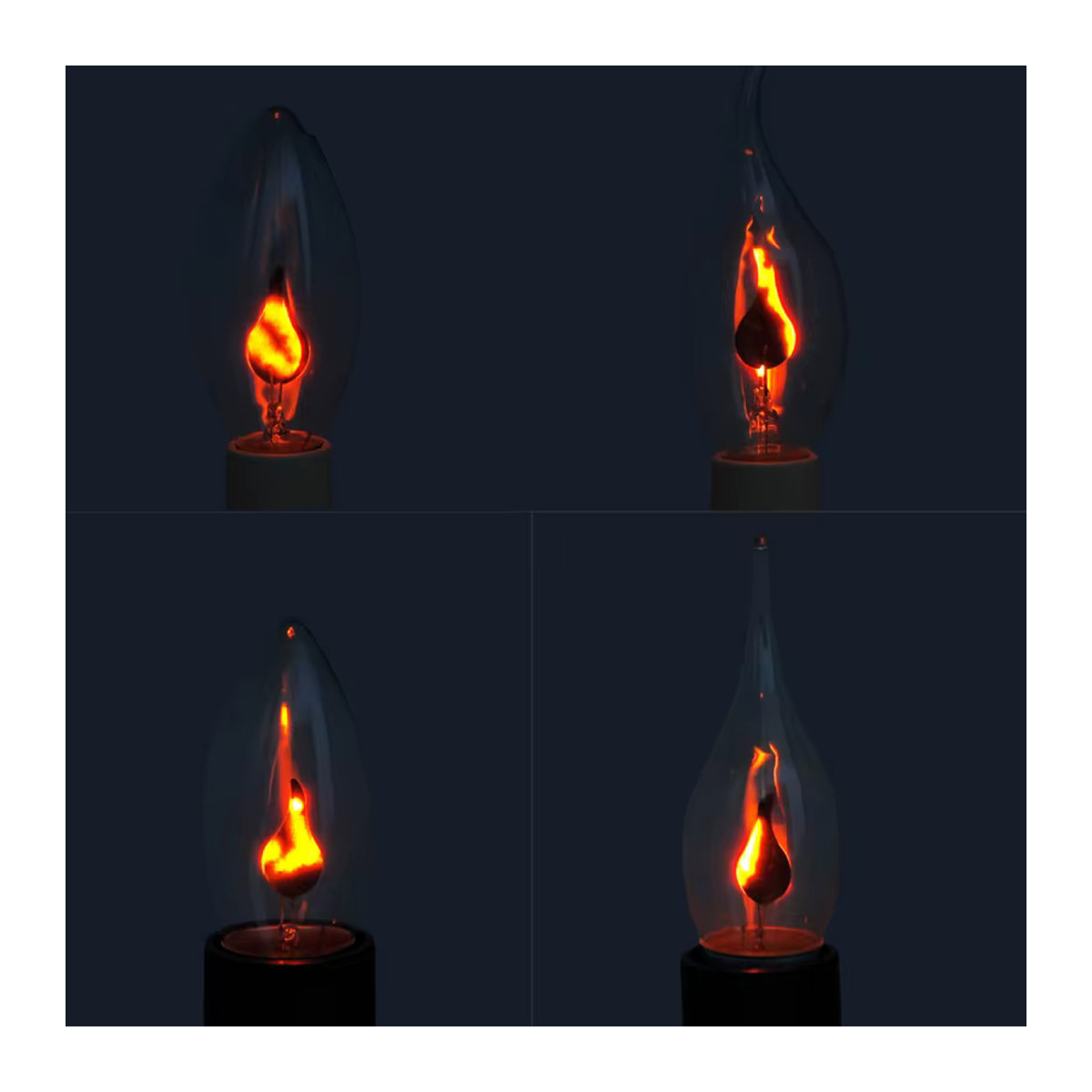 PARKSON Retro LED Kerzen Glühbirne mit Edison Flammen Effekt für E27 und E14 Fassungen aus Glas - Bild 3