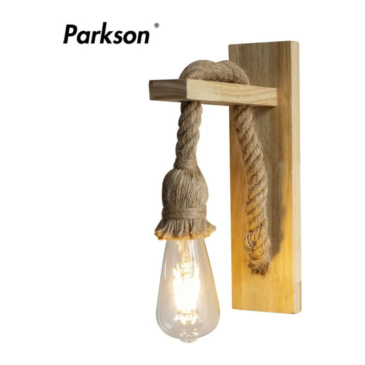 PARKSON Retro Wandleuchte aus Holz im Industrial Design mit E27 Fassung in Natur - Bild 1