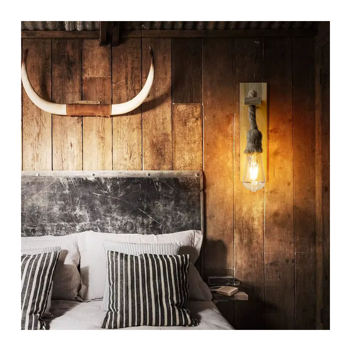 PARKSON Retro Wandleuchte aus Holz im Industrial Design mit E27 Fassung in Natur - Bild 5