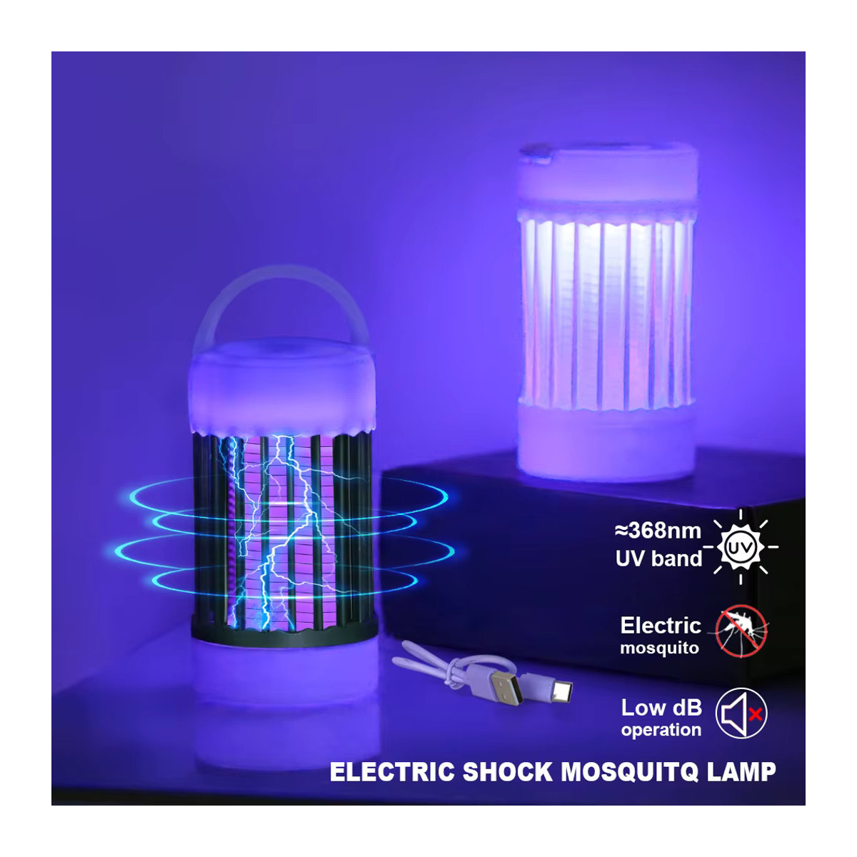 PARKSON Tragbare USB Insektenfalle mit UV-Lampe, wiederaufladbarer Bug Zapper zur Mückenbekämpfung für Camping und Outdoor - Bild 2