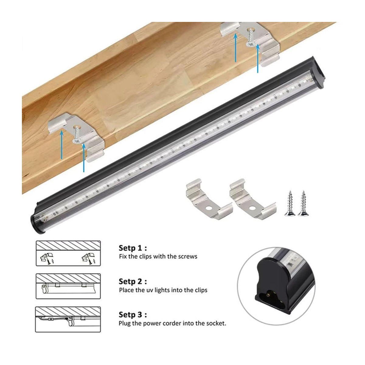 PARKSON UV LED Schwarzlicht Lampe T5 Rohr 395-405nm mit USB-Stecker 5V - Bild 2