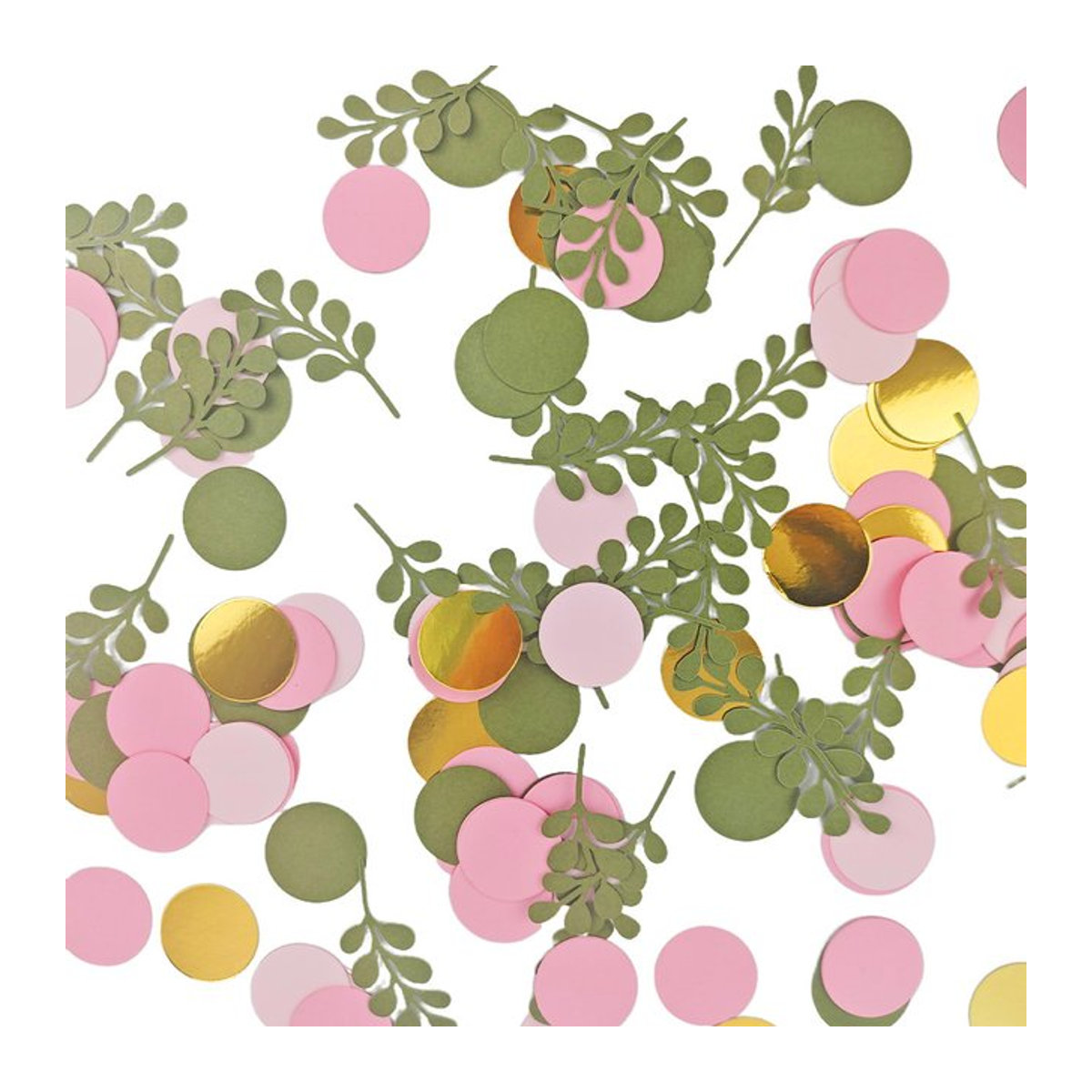 PartiesTour Eukalyptus Glitzer Streudeko aus Papier in Gold, Rosa und Grün, 100 Stück für Hochzeit, Boho-Party und Kinderzimmer - Bild 1